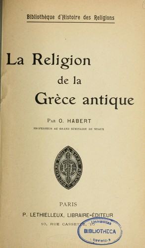 La religion de la Grèce antique