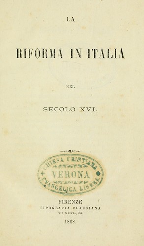 La Riforma in Italia nel secolo 16