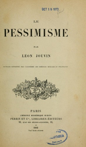 Le Pessimisme