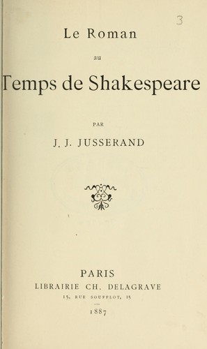 Le roman au temps de Shakespeare