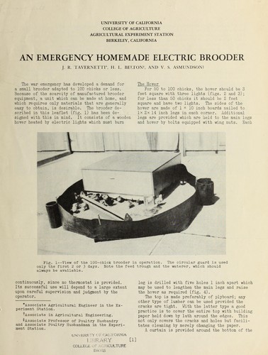 An emergency homemade electric brooder
