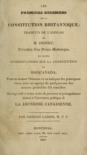 Les premiers rudimens de la constitution britannique
