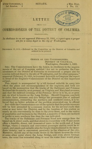 Letter from the Commissioners of the District of Columbia transmitting, in obedience to an act approved Feb. 23, 1881