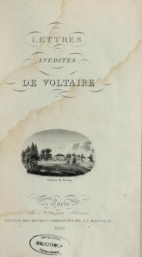 Lettres inédites de Voltaire
