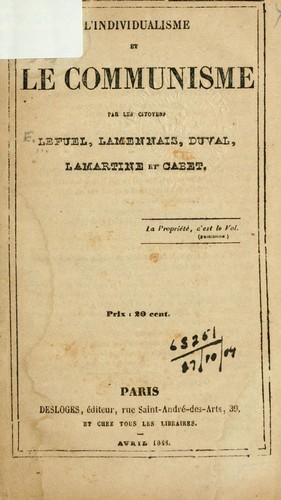 L'individualisme et le communisme