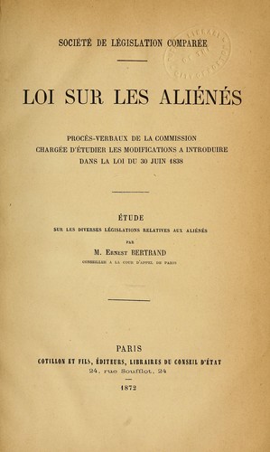 Loi sur les aliénés