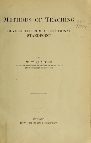 Methods of teaching, developed from a functional standpoint