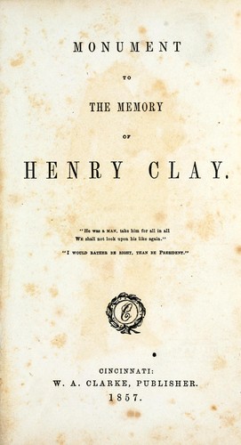 Monument to the memory of Henry Clay