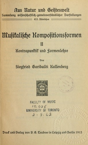 Musikalische Kompositionsformen ...