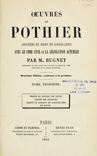 Oeuvres de Pothier