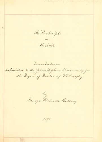 The participle in Hesiod