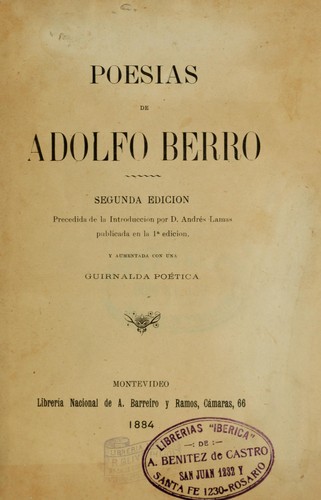 Poesias de Adolfo Berro