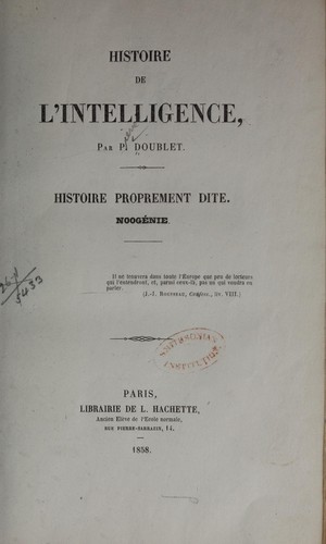 Histoire de l'intelligence