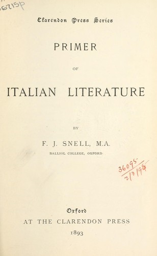 Primer of Italian literature