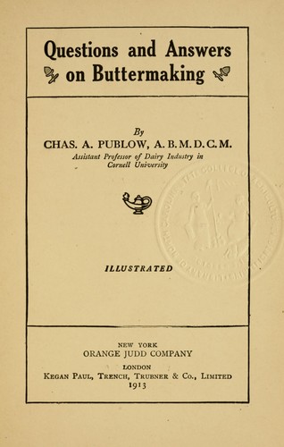 Questions and answers on buttermaking