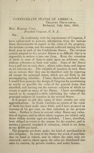 [Report to Congress submitting information from state governments concerning taxable property]