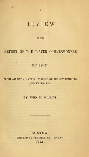 A review of the report of the water commissioners of 1845