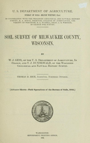 Soil survey of Milwaukee County, Wisconsin.