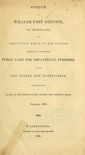 Speech of William Cost Johnson ...