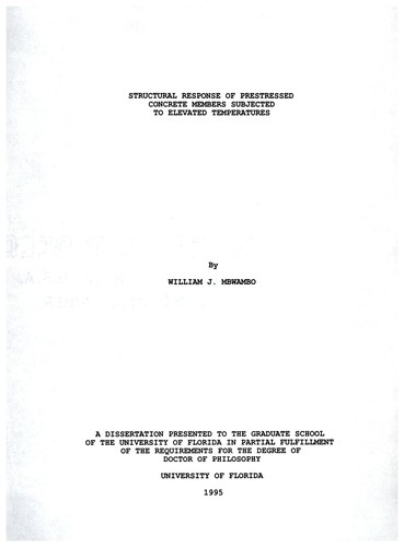 Structural response of prestressed concrete members subjected to elevated temperatures
