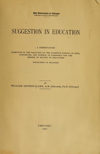 Suggestion in education ...