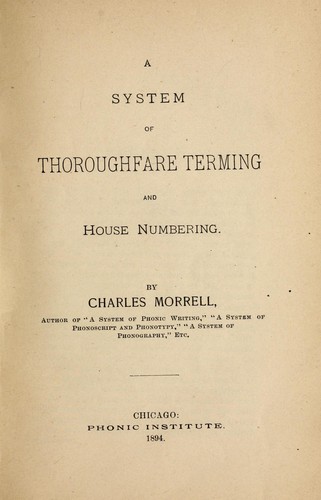 A system of thoroughfare terming and house numbering