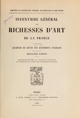 Inventaire général des richesses d'art de la France
