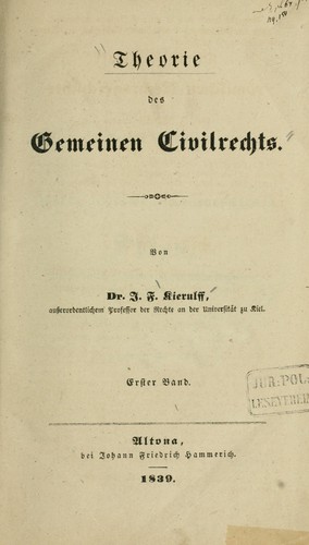 Theorie des gemeinen civilrechts.
