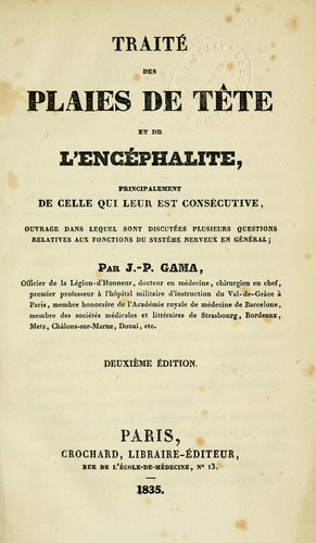 Traité des plaies de tête et de l'encéphalite