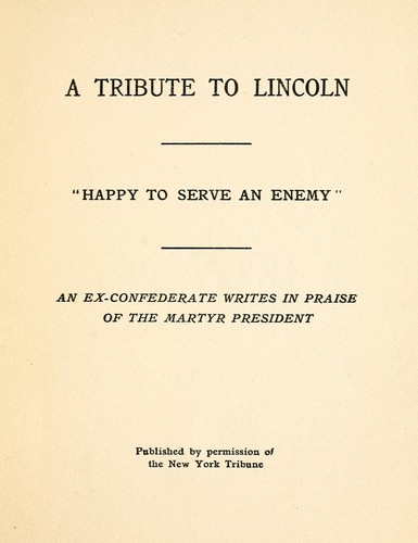 A tribute to Lincoln