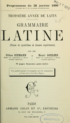 Troisième année de latin