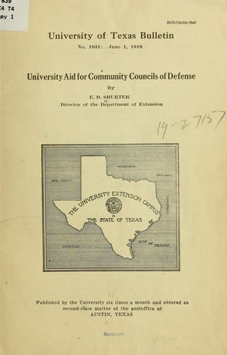 University aid for community councils of defense