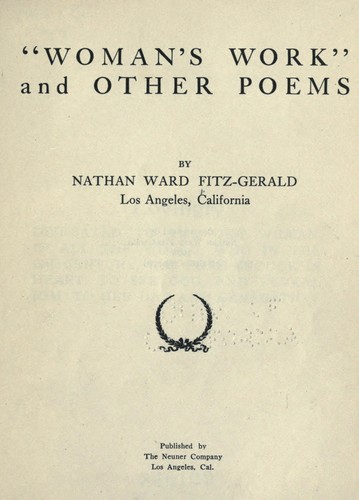 "Woman's work," and other poems