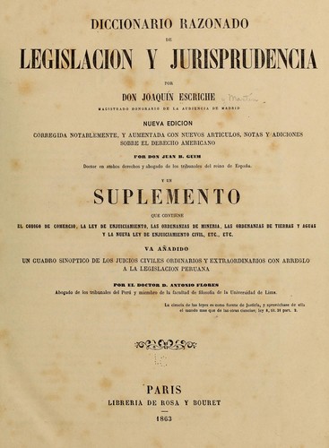 Diccionario razonado de legislación y jurisprudencia