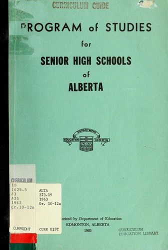 Program of studies for senior high schools of Alberta