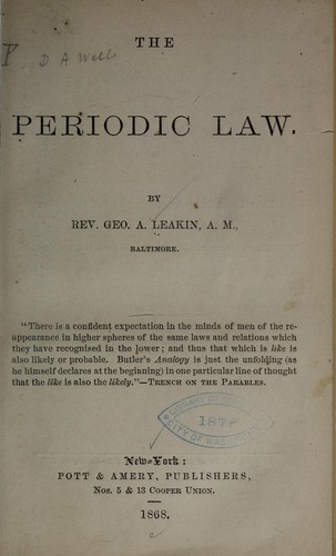 The periodic law
