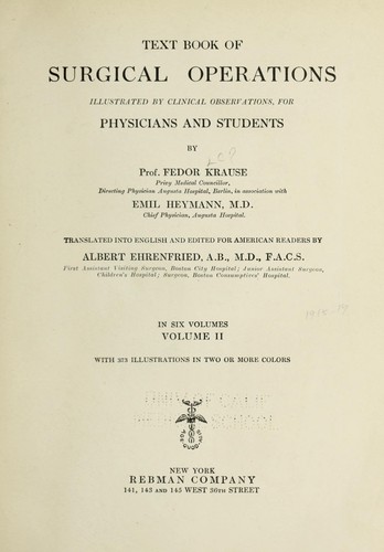 Text book of surgical operations