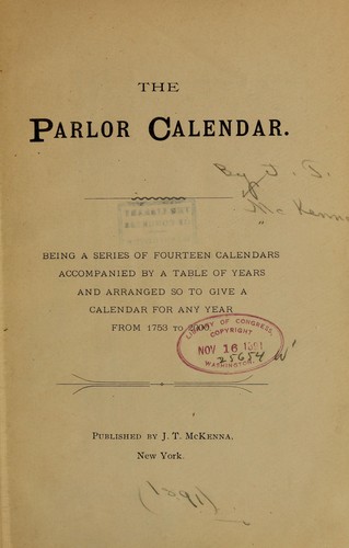 The parlor calendar