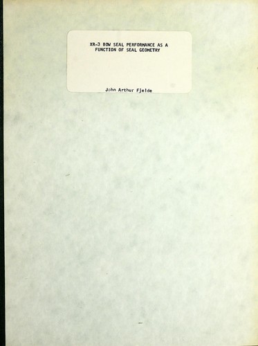 XR-3 bow seal performance as a function of seal geometry