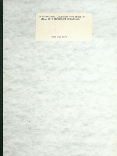 An operational lanchester-type model of small-unit amphibious operations