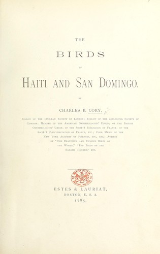 The Birds of Haiti and San Domingo