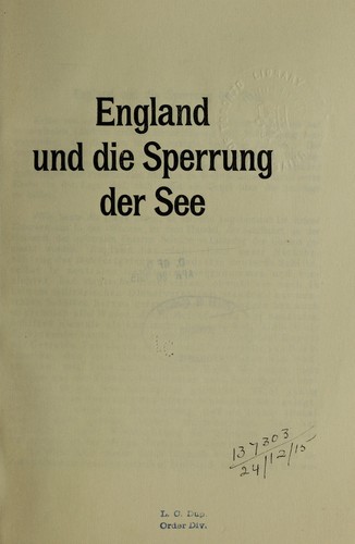 England und die Sperrung der See.