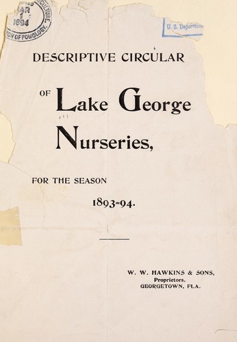 Descriptive circular of Lake George Nurseries for the season 1893-94