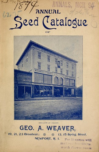 George A. Weaver's annual seed and tool catalogue for 1894