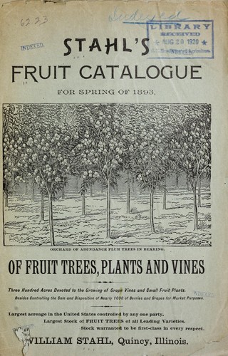 Stahl's fruit catalogue for spring of 1893