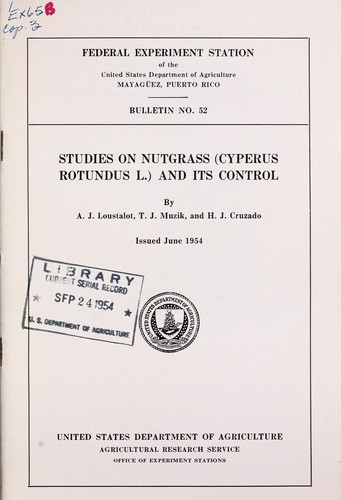 Studies on nutgrass (Cyperus rotundus L.) and its control
