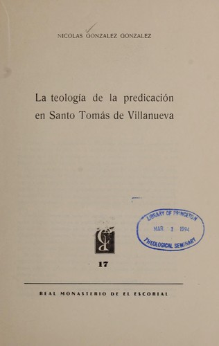 La teologi a de la predicacio n en Santo Toma s de Villanueva