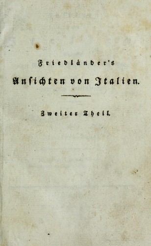 Ansichten von Italien, während einer Reise in den Jahren 1815 und 1816