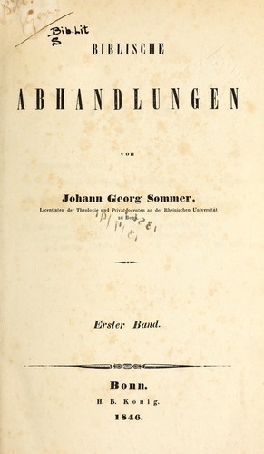 Biblische Abhandlungen