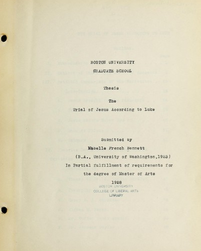 (The) trial of Jesus according to Luke ..